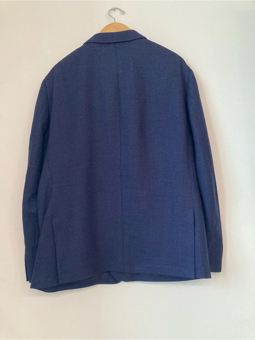 Calvin Klein Men's Blue 100% Wool Textured Blazer Jacket Size 48R Made in India